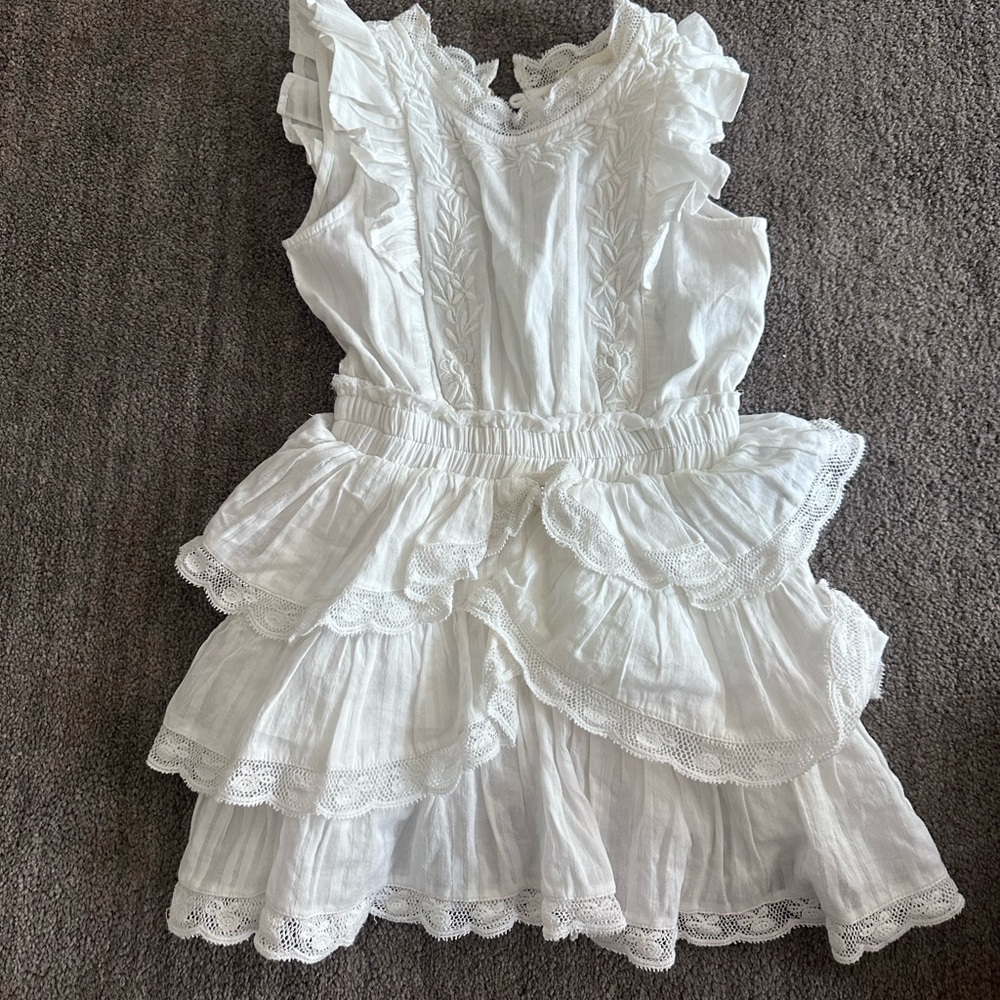 White Ruffled Kids Dress